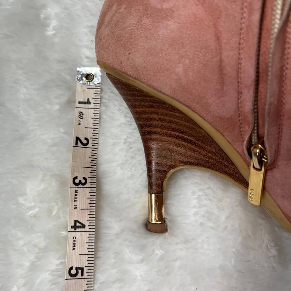 Giuseppe Zanotti | Pink Suede Fur Lined Ankle Booties High Heel Round Toe 39